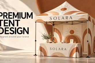 design custom canopy tent, table cover and feather flag