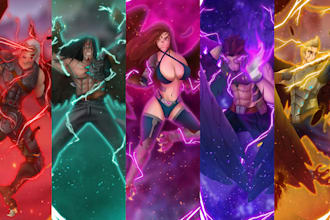 draw illustration for card game, dnd, fantasy character