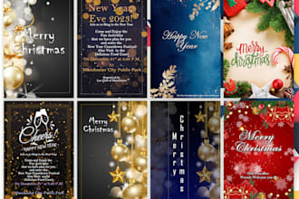 design amazing christmas cards or invitation cards