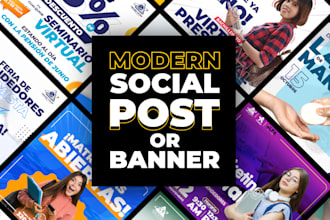 make a professional social post and banner art