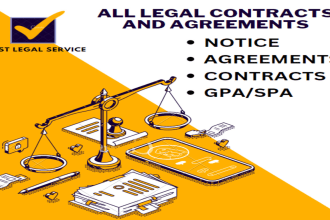 draft legal documents, contracts, agreement and notice etc