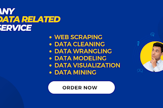 do website scraping, data extraction, cleaning, wrangling, mining by python