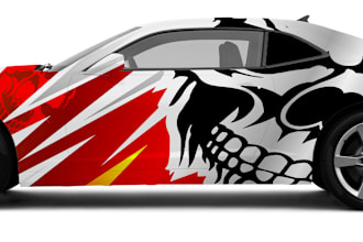 design racing car design, food van wrap design or food trailer wrap