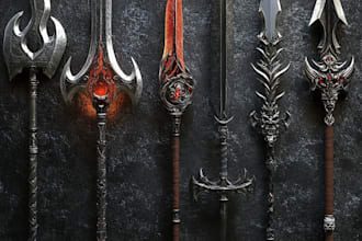 create weapon design and illustration