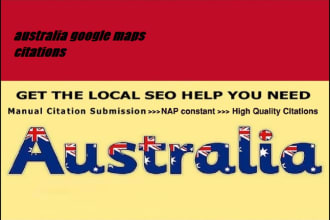 create 75k australia google maps citations for gmb ranking and local SEO