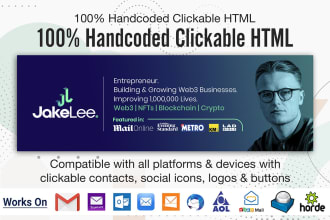 create clickable email signature HTML, clickable HTML email signature