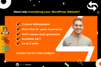 transfer wordpress website, migrate website to new host or domain