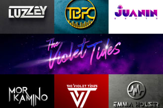 do modern dj music, rock, band, studio, hip hop and entertainment logo