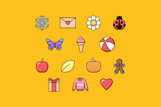 design simple, uniqe, custom icon set