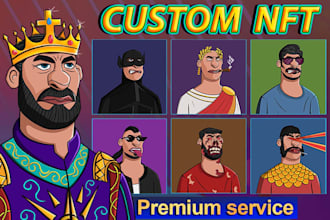 creat cartoon style custom nft character and traits