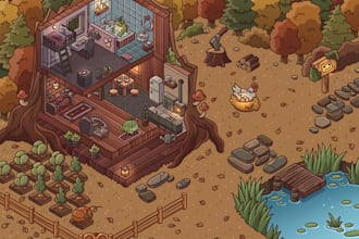 create 2d isometric illustration or map