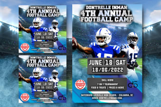 design football  flyer, banner, poster, or media kit in 24 hours