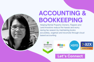 do bookkeeping for flips, rental property and land investor