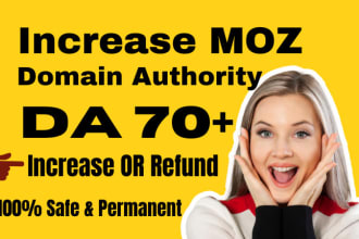 increase moz da domain authority 70 plus