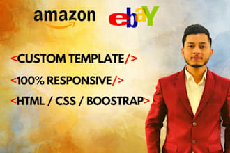 design ebay HTML listing template, mobile responsive layout