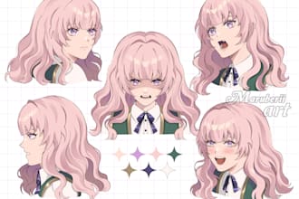 draw facial expression of your character in anime style