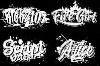 do graffiti art design for name, word or font logo