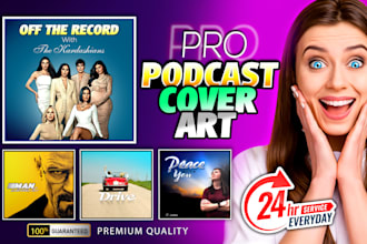 design a professional podcast cover art and logo