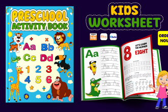 design kids worksheets tracing book kindergarten preschool activity workbook kdp
