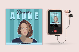 design a portrait based podcast cover art for you