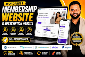 create a membership , subscription , memberpress website