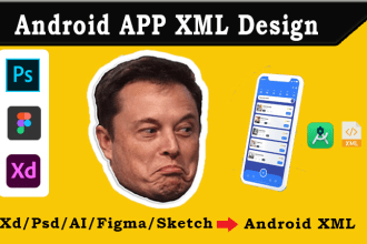 design android app xml ui layout from xd, figma, sketch etc
