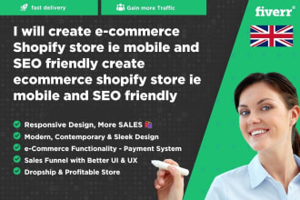 create ecommerce shopify store ie mobile and SEO friendly