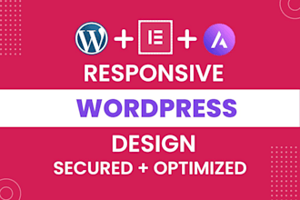 design responsive wordpress website as elementor pro expert