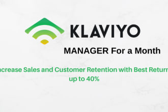 be your klaviyo manager for a month for email SMS marketing
