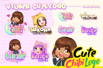 create cartoon chibi logo for vtuber design