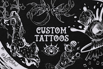 create a dark art style custom tattoo design