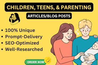 write articles about children, teens, and parenting