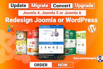 redesign upgrade migrate update site to joomla 4 joomla 5 joomla 6 or wordpress
