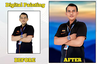 turn your portrait into oil digital painting style