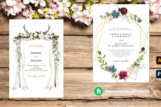 design unique invitation, wedding, birthday and greeting card