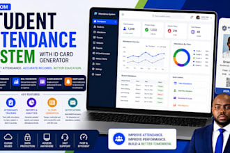 develop a student attendance system with qr code and id card generator