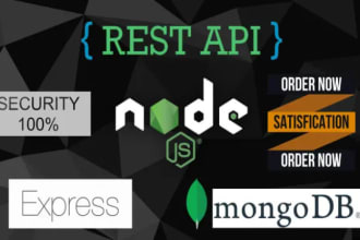 develop restful API in node js, express, mongodb, git,aws