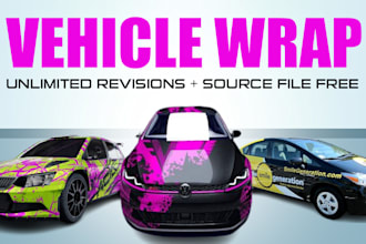 create awesome car, van, vehicle wrap design and stickers