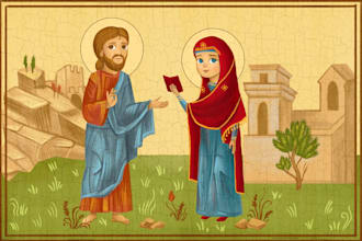 illustrate biblical stories in orthodox christian style