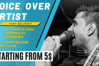 record and master with a professional male voice over