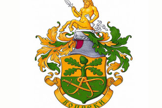 make fantastic high quality coat of arms family crest logo