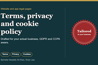 write terms and conditions, privacy policy and cookie policy