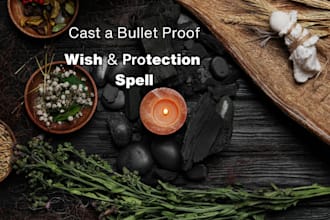 cast a wish and protection spell using crystal power