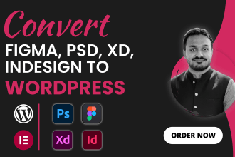 convert figma, psd, xd, ai, indesign to wordpress with elementor