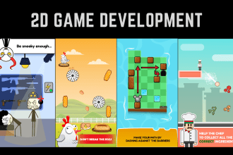 do unity 2d game development, mobile game app and web game creation