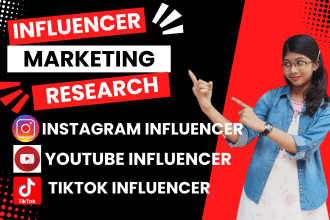 research youtube, instagram,tiktok influencers for influencer marketing