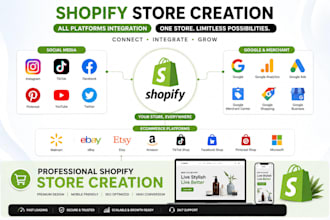 create shopify ecommerce store to integrate with social media and google
