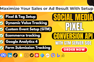 setup tiktok fb meta pixel pinterest snapchat linkedin conversion API via GTM