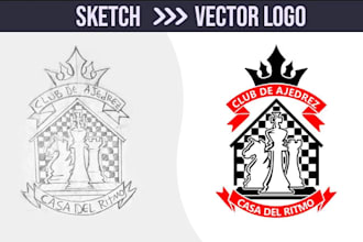 make a vectorized logo from sketch
