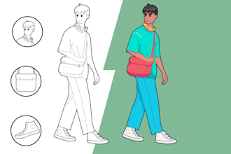 draw minimalist lineart illustration your character